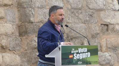 El líder nacional de VOX, Santiago Abascal, estuvo en Teruel